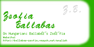 zsofia ballabas business card